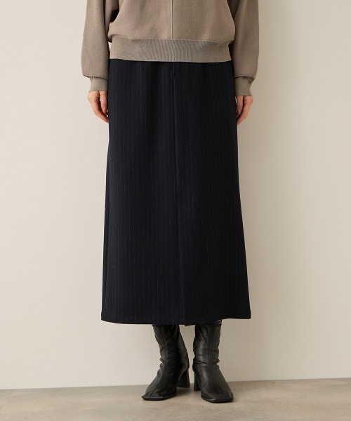 ketty（ケティ）の「ウールライクストレッチIラインスカート≪手洗い可能≫（スカート・レディース・ダークネイビー/ダークグレー・M）」の2枚目の写真