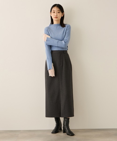 ketty（ケティ）の「ウールライクストレッチIラインスカート≪手洗い可能≫（スカート・レディース・ダークネイビー/ダークグレー・M）」の14枚目の写真