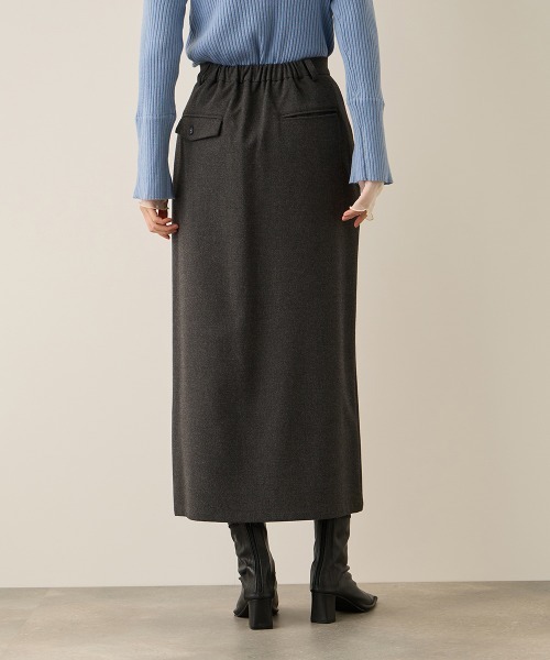 ketty（ケティ）の「ウールライクストレッチIラインスカート≪手洗い可能≫（スカート・レディース・ダークネイビー/ダークグレー・M）」の13枚目の写真