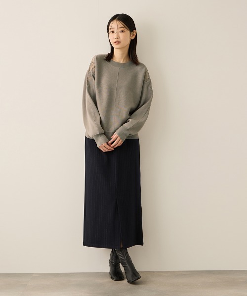 ketty（ケティ）の「ウールライクストレッチIラインスカート≪手洗い可能≫（スカート・レディース・ダークネイビー/ダークグレー・M）」の18枚目の写真