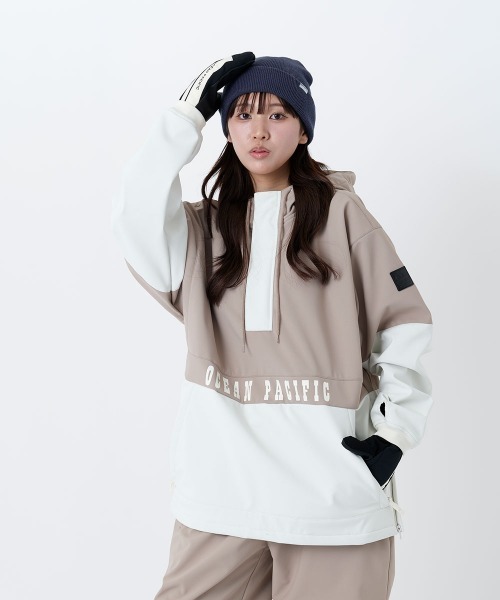 Ocean Pacific（オーシャンパシフィック）の「【OP:オーピー】ユニセックスボンディングスノージャケット　プルオーバータイプ　スキー　スノボー（その他アウター・メンズ・ブラック/チョコ/ワイン/ベージュ・SMALL/MEDIUM/LARGE/X-LARGE）」の3枚目の写真