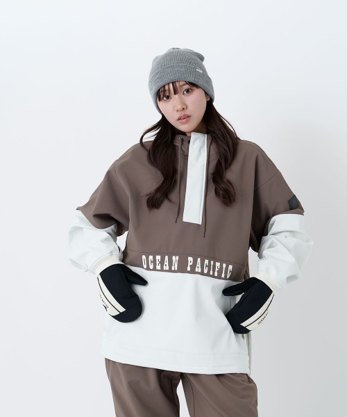 Ocean Pacific（オーシャンパシフィック）の「【OP:オーピー】ユニセックスボンディングスノージャケット　プルオーバータイプ　スキー　スノボー（その他アウター・メンズ・ブラック/チョコ/ワイン/ベージュ・SMALL/MEDIUM/LARGE/X-LARGE）」の2枚目の写真