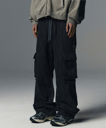NOT4NERD(�m�b�g�t�H�[�i�[�h)��Stripe Cargo Flare Fit Pants - Charcoal(���̑��p���c)