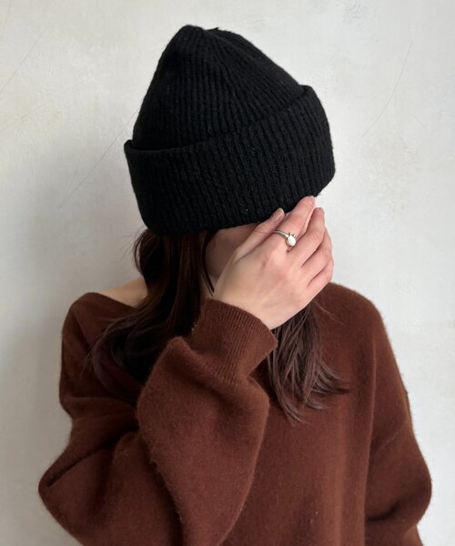 DouDou（ドゥドゥ）の「メランジリブニットワッチ（ハット・レディース・グレー/ブラック/ブラウン・FREE）」の5枚目の写真