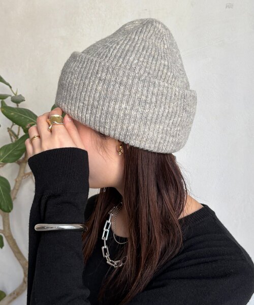 DouDou（ドゥドゥ）の「メランジリブニットワッチ（ハット・レディース・グレー/ブラック/ブラウン・FREE）」の7枚目の写真