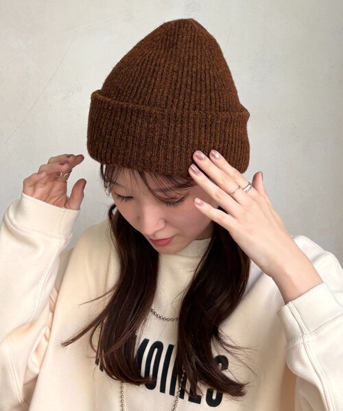 DouDou（ドゥドゥ）の「メランジリブニットワッチ（ハット・レディース・グレー/ブラック/ブラウン・FREE）」の11枚目の写真
