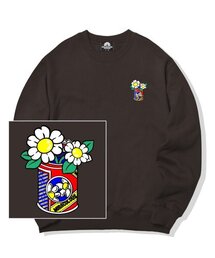 DAISY CAN VASE LOGO クルーネック - ブラウン