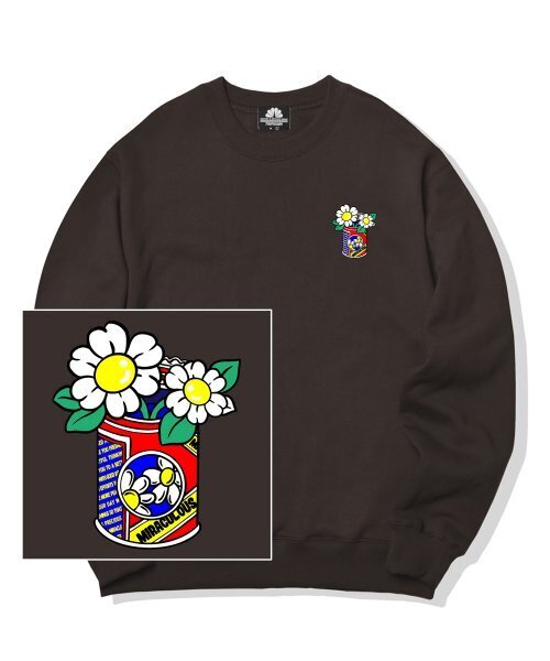 DAISY CAN VASE LOGO クルーネック - ブラウン