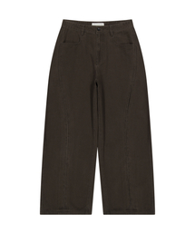 WAVE TUCK WASHED HEAVY PANTS (BROWN)