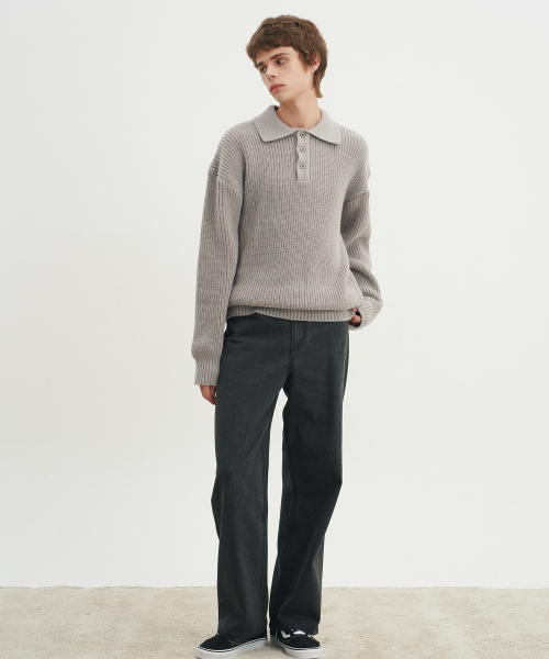 BLOND9(ブロンドナイン)の「ハチTエリニット_グレー(ニット/セーター・メンズ・その他・MEDIUM/LARGE/X-LARGE)」の4枚目の写真