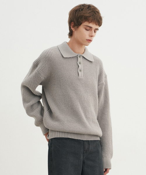 BLOND9(ブロンドナイン)の「ハチTエリニット_グレー(ニット/セーター・メンズ・その他・MEDIUM/LARGE/X-LARGE)」の5枚目の写真