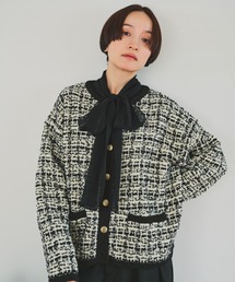 PUAL CE CIN | ツイードライクニットカーディガン(カーディガン/ボレロ)