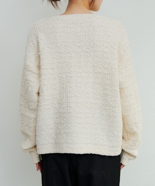 PUAL CE CIN（ピュアルセシン）の「ツイードライクニットカーディガン（カーディガン/ボレロ・レディース・ネイビー/アイボリー/ブラック系その他・FREE）」の20枚目の写真