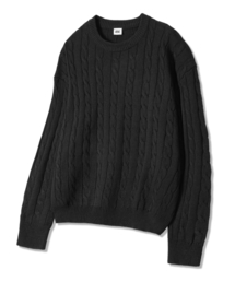 GRAYBLVD（グレイブラバット）の「アンナニットラウンドT GKCNT83 (ブラック)（ニット/セーター）」