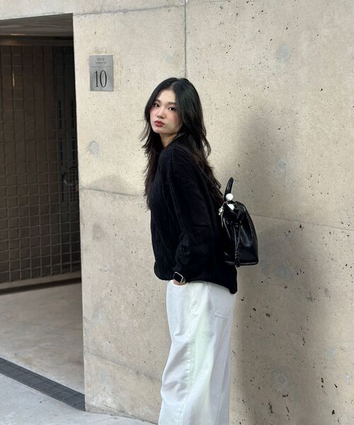 GRAYBLVD（グレイブラバット）の「アンナニットラウンドT GKCNT83 (ブラック)（ニット/セーター・レディース・ブラック・MEDIUM/LARGE）」の10枚目の写真