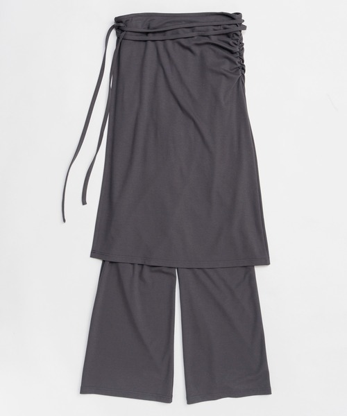 Side Gathered Wrap Skirt Pants/サイドギャザーラップスカートパンツ