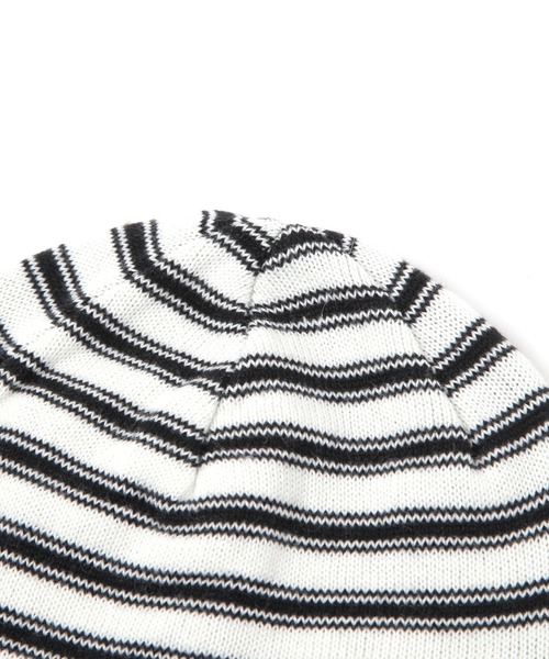 3.3 Field Trip （3.3フィールドトリップ）の「3.3 Field Trip／ボーダーニットビーニー（ニットキャップ/ビーニー・レディース・ライトブルー/アイボリー・FREE）」の4枚目の写真