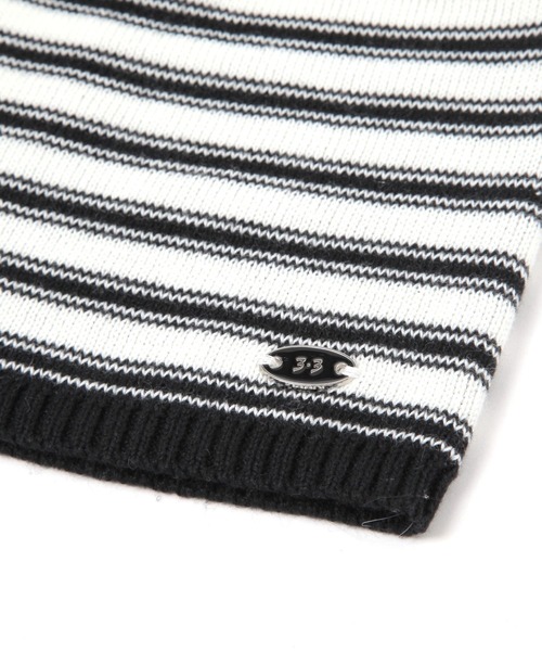 3.3 Field Trip （3.3フィールドトリップ）の「3.3 Field Trip／ボーダーニットビーニー（ニットキャップ/ビーニー・レディース・ライトブルー/アイボリー・FREE）」の5枚目の写真