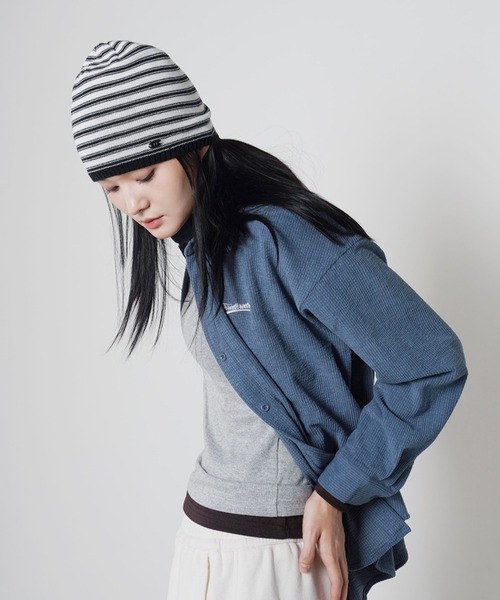 3.3 Field Trip （3.3フィールドトリップ）の「3.3 Field Trip／ボーダーニットビーニー（ニットキャップ/ビーニー・レディース・ライトブルー/アイボリー・FREE）」の11枚目の写真