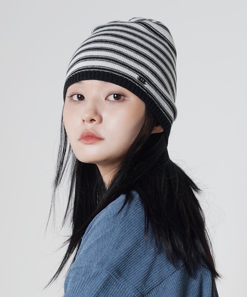 3.3 Field Trip （3.3フィールドトリップ）の「3.3 Field Trip／ボーダーニットビーニー（ニットキャップ/ビーニー・レディース・ライトブルー/アイボリー・FREE）」の14枚目の写真