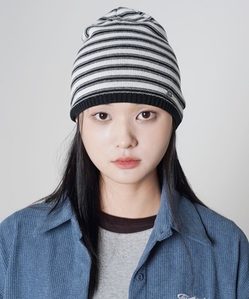 3.3 Field Trip （3.3フィールドトリップ）の「3.3 Field Trip／ボーダーニットビーニー（ニットキャップ/ビーニー・レディース・ライトブルー/アイボリー・FREE）」の16枚目の写真