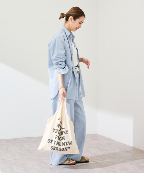 PAYDAY(ペイデイ)の「PAYDAY/ペイデイ 別注ヒッコリーシャツブルゾン(シャツ/ブラウス・レディース・ブルー/スミクロ・FREE)」の9枚目の写真