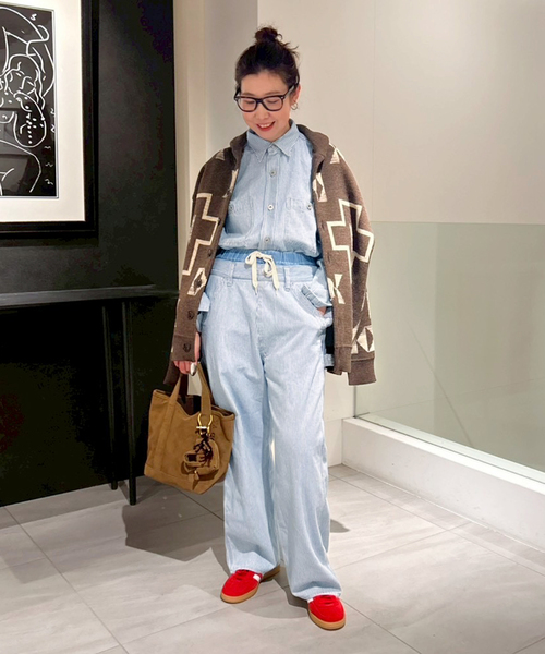 PAYDAY(ペイデイ)の「PAYDAY/ペイデイ 別注ヒッコリーシャツブルゾン(シャツ/ブラウス・レディース・ブルー/スミクロ・FREE)」の14枚目の写真