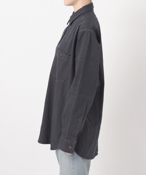 PAYDAY(ペイデイ)の「PAYDAY/ペイデイ 別注ヒッコリーシャツブルゾン(シャツ/ブラウス・レディース・ブルー/スミクロ・FREE)」の19枚目の写真