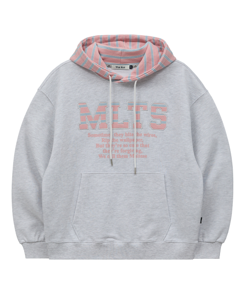 WaiKei(ワイケイ)の「MLTS ストライプ フードパーカー メランジホワイト(パーカー・レディース・その他・2/1)」の1枚目の写真