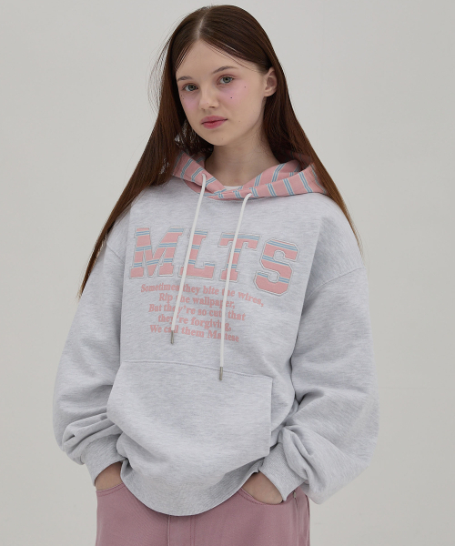 WaiKei(ワイケイ)の「MLTS ストライプ フードパーカー メランジホワイト(パーカー・レディース・その他・2/1)」の2枚目の写真