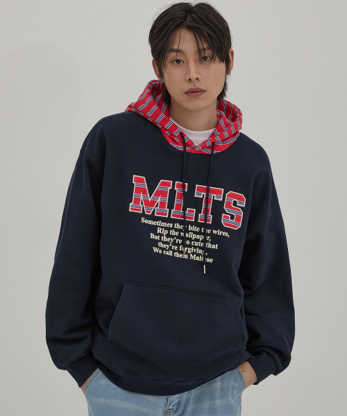 WaiKei(ワイケイ)の「MLTS ストライプ フードパーカー メランジホワイト(パーカー・レディース・その他・2/1)」の6枚目の写真