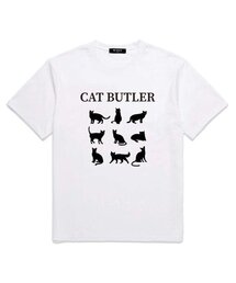 WISSY（ウィッシー）の「CAT BUTLER 半袖Tシャツ (WS010) ホワイト（Tシャツ/カットソー）」