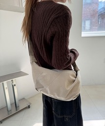 スウェード ハーフムーン ショルダー クロス バッグ