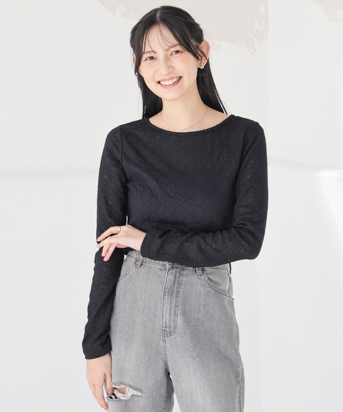 Honeys(ハニーズ)の「総レーストップス(Tシャツ/カットソー・レディース・ホワイト系その他/ホワイト/アイボリー/ブラック・L/M/S)」の10枚目の写真