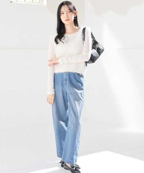 Honeys(ハニーズ)の「総レーストップス(Tシャツ/カットソー・レディース・ホワイト系その他/ホワイト/アイボリー/ブラック・L/M/S)」の12枚目の写真