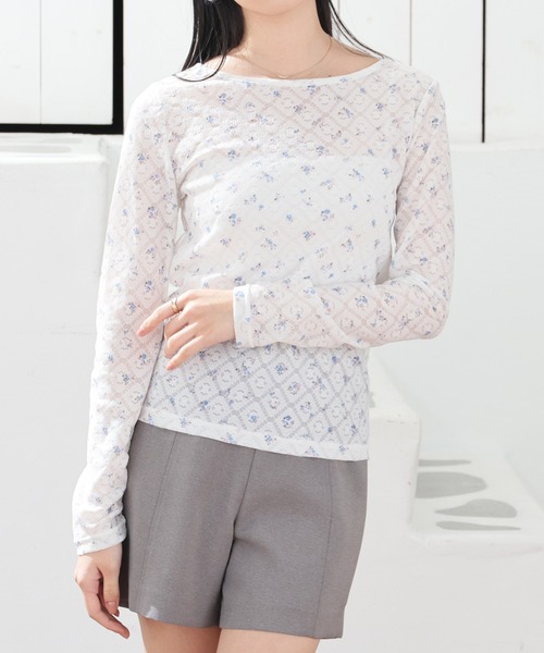 Honeys(ハニーズ)の「総レーストップス(Tシャツ/カットソー・レディース・ホワイト系その他/ホワイト/アイボリー/ブラック・L/M/S)」の17枚目の写真