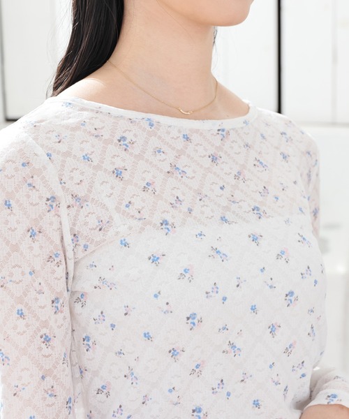 Honeys(ハニーズ)の「総レーストップス(Tシャツ/カットソー・レディース・ホワイト系その他/ホワイト/アイボリー/ブラック・L/M/S)」の20枚目の写真