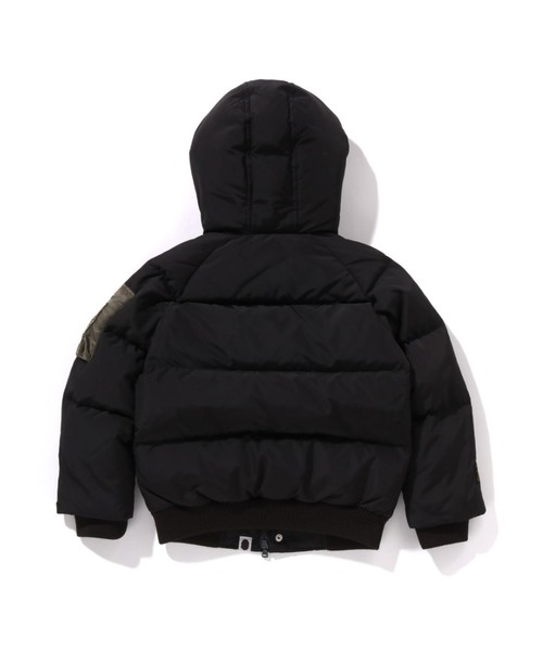 A BATHING APE(アベイシングエイプ)の「BAPE HOODIE DOWN JACKET(ダウンジャケット/コート・キッズ・グリーン/ブラック・140/110/100/120/130)」の5枚目の写真