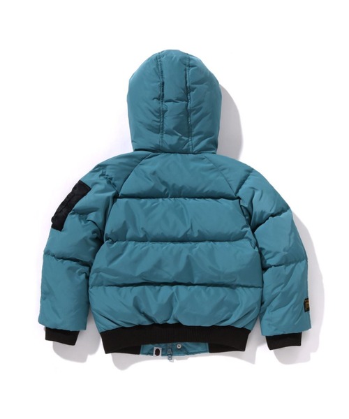 A BATHING APE(アベイシングエイプ)の「BAPE HOODIE DOWN JACKET(ダウンジャケット/コート・キッズ・グリーン/ブラック・140/110/100/120/130)」の6枚目の写真