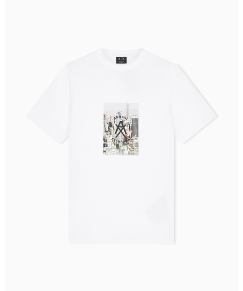 ARMANI EXCHANGE(アルマーニエクスチェンジ)の「【A|X アルマーニ エクスチェンジ】AXロゴ プリント 半袖クルーネックTシャツ/REGULAR(EC限定カラー含)(Tシャツ/カットソー・メンズ・オフホワイト/ブラック・MEDIUM/SMALL/X-SMALL/X-LARGE/XX-LARGE/LARGE)」の4枚目の写真
