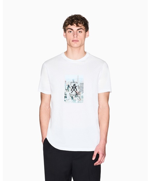 ARMANI EXCHANGE(アルマーニエクスチェンジ)の「【A|X アルマーニ エクスチェンジ】AXロゴ プリント 半袖クルーネックTシャツ/REGULAR(EC限定カラー含)(Tシャツ/カットソー・メンズ・オフホワイト/ブラック・MEDIUM/SMALL/X-SMALL/X-LARGE/XX-LARGE/LARGE)」の6枚目の写真
