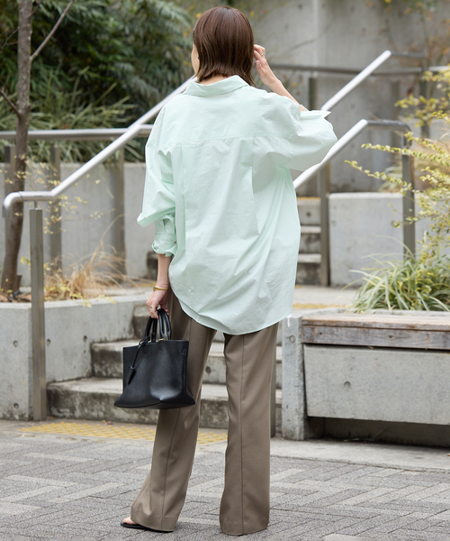 SLOBE IENA（スローブイエナ）の「カラーストライプオーバーシャツ（シャツ/ブラウス・レディース・サックスブルー/ライトグリーン・FREE）」の18枚目の写真