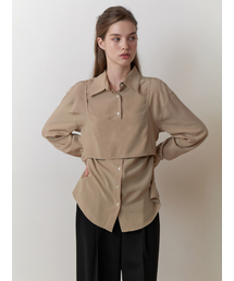 Bay bustier blouse_2piece (khaki beige)