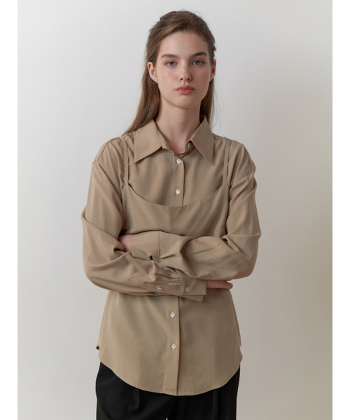 RE_L（リエル）の「Bay bustier blouse_2piece (khaki beige)（シャツ/ブラウス・レディース・その他・FREE）」の5枚目の写真