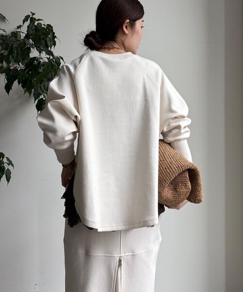 DouDou（ドゥドゥ）の「【WEB限定】ポンチサイドファスナーロゴプルオーバー（Tシャツ/カットソー・レディース・オフホワイト/カーキ/ブラック・FREE）」の12枚目の写真