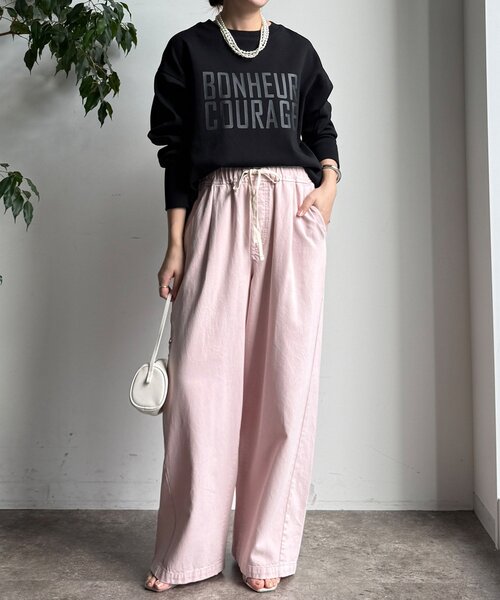 DouDou（ドゥドゥ）の「【WEB限定】ポンチサイドファスナーロゴプルオーバー（Tシャツ/カットソー・レディース・オフホワイト/カーキ/ブラック・FREE）」の13枚目の写真