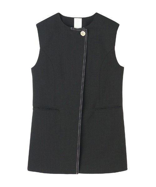 JENNE(ジェンヌ)の「ステッチ配色ジレ(その他トップス・レディース・ブラック/ホワイト・LARGE/MEDIUM/SMALL)」の10枚目の写真