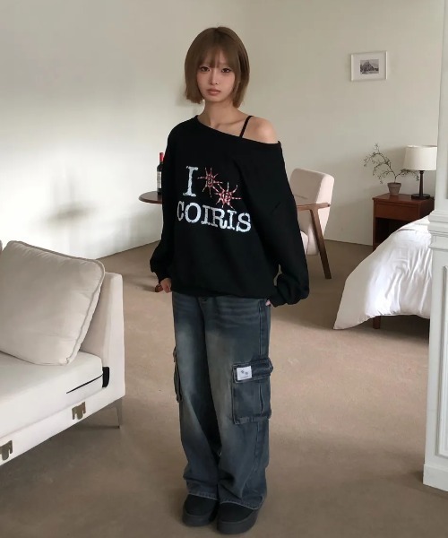 COIRIS_(コイリス)の「◇COIRIS◇ブランド直輸入正規品/ルート カーゴ ワイド デニムパンツ ROUT CARGO WIDE DENIM PANTS(デニムパンツ・レディース・ブルー系その他・M/S)」の13枚目の写真