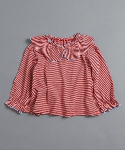 BREEZE（ブリーズ）の「【WEB限定】メローフリル衿Tシャツ（Tシャツ/カットソー・キッズ・ブラック/レッド/ライム/チャコール・140/130/120/110/100/90）」の4枚目の写真