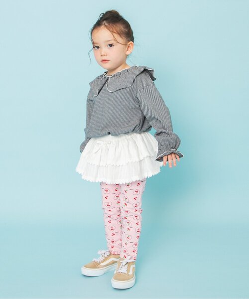 BREEZE（ブリーズ）の「【WEB限定】メローフリル衿Tシャツ（Tシャツ/カットソー・キッズ・ブラック/レッド/ライム/チャコール・140/130/120/110/100/90）」の16枚目の写真